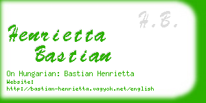 henrietta bastian business card